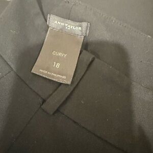 Ann Taylor Elegant Black Curvy Trousers